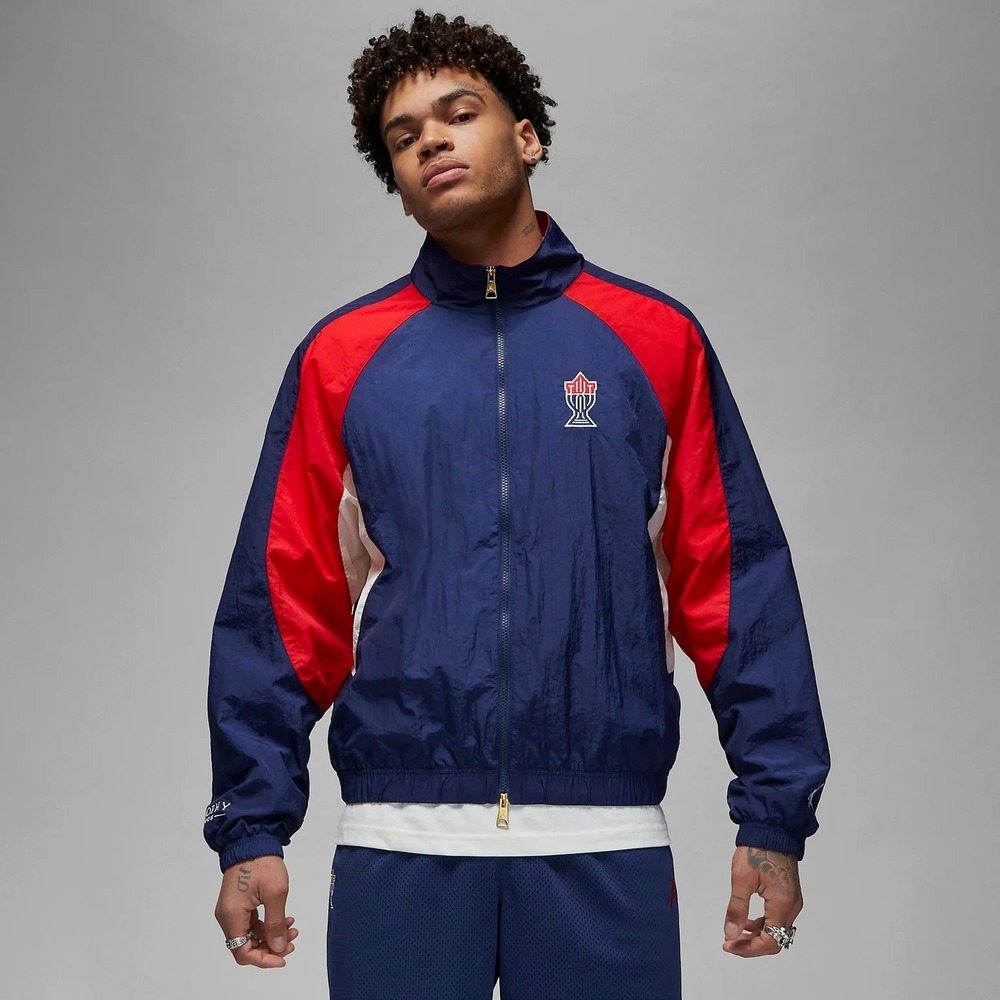 Air Jordan x Trophy Room USA Woven Track Jacket in Navy Red Men Large NWOT $245